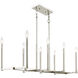 Alpine 8 Light 37 inch Polished Nickel Linear Chandelier Ceiling Light